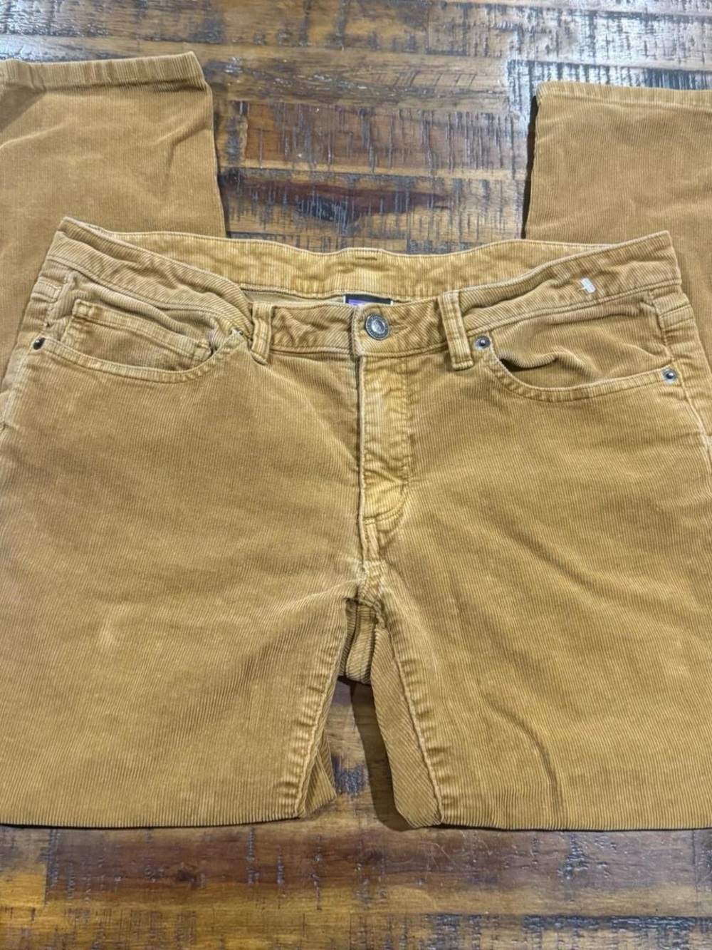 Patagonia Womens Organic Cotton Corduroy Pants Tan Brown Slim Straight Size 29